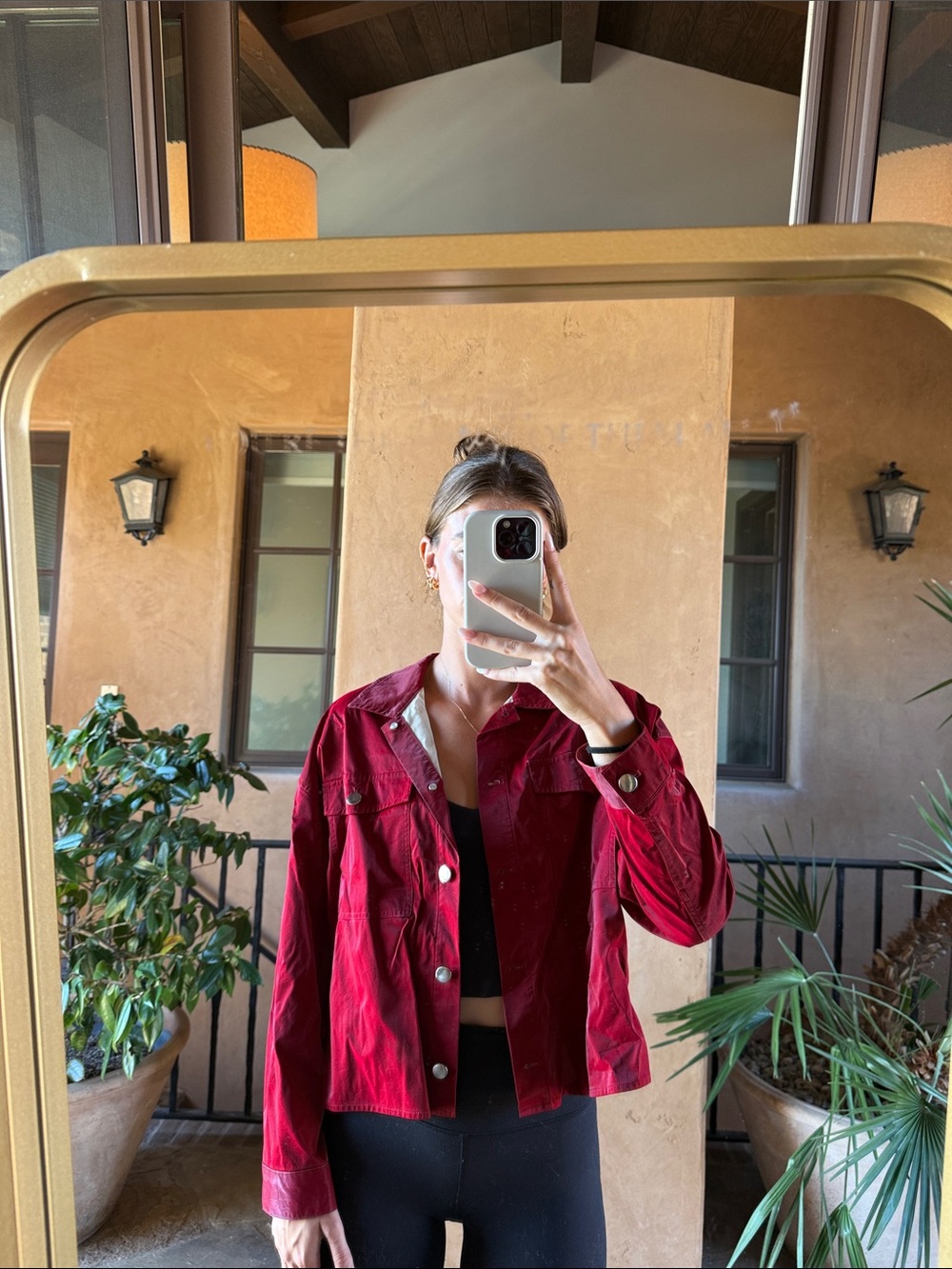 LNA Clothing Red Faux Leather Jacket